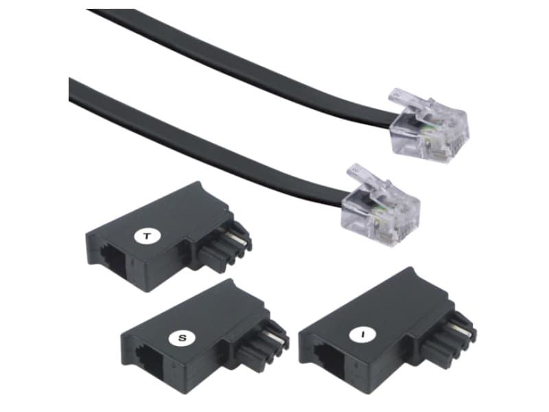 Schwaiger 6.0m RJ-11 - RJ-11, 6 m, RJ-11, RJ-11, Svart, Hane/Hane