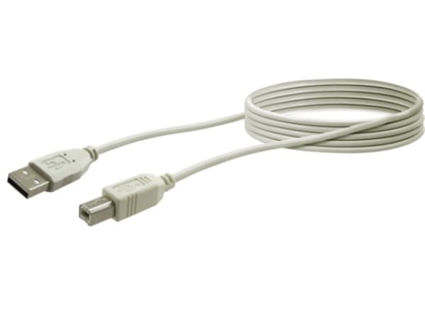 Schwaiger - USB-kabel - USB typ B (hane) till USB (hane) - USB 2.0 - 3 m - formpressad - grå