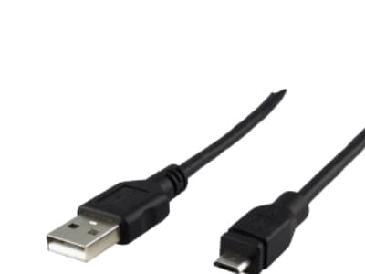 Schwaiger CK1512 533, 1,8 m, USB A, Micro-USB B, 2.0, Hane/Hane, Svart