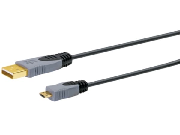 Schwaiger - USB-kabel - mikro-USB typ B (hane) till USB (hane) - USB 2.0 - 2 m - formpressad - svart
