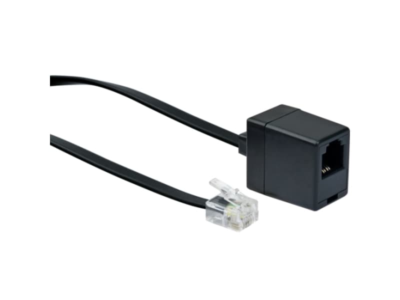 Schwaiger 10m RJ-11 - RJ-11, 10 m, RJ-11, RJ-11, Svart, Hane/Hona