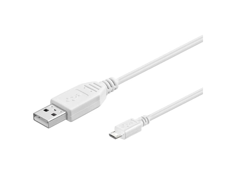 Goobay 96193, 1 m, USB A, Micro-USB B, USB 2.0, 0,48 Gbit/sek, Vit