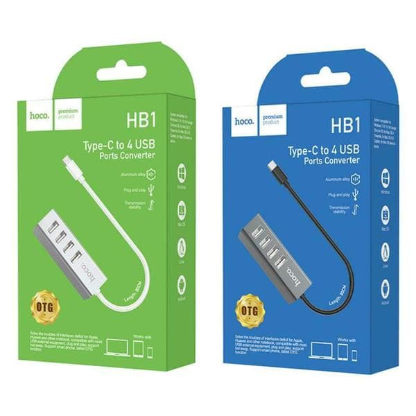 Hoco usb-hub 4 st USB svart