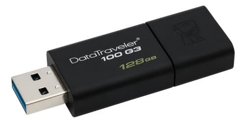 USB-minne 128GB Kingston DataTraveler DT100 G3 USB 3.1 / 3.0 / 2.0
