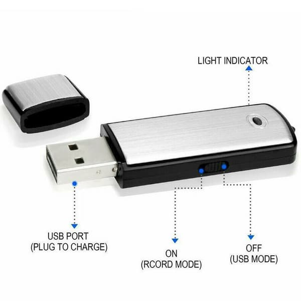 8GB USB Flash Drive med lydoptager