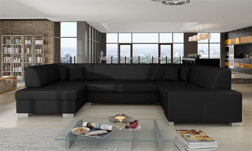 HAVANNA VÄNSTER 320 SVART U-BÄDDSOFFA