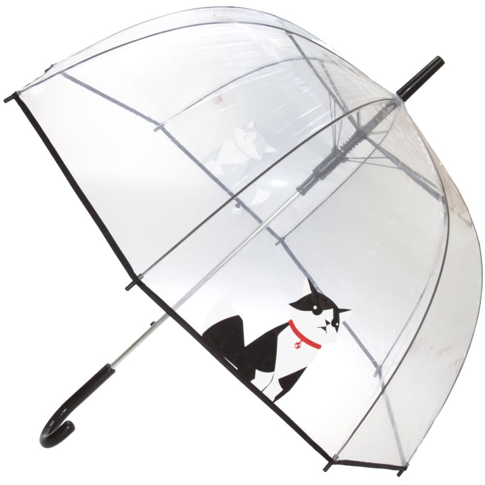 X-Brella Unisex vuxna 23in Transparent Cat Stick Paraply