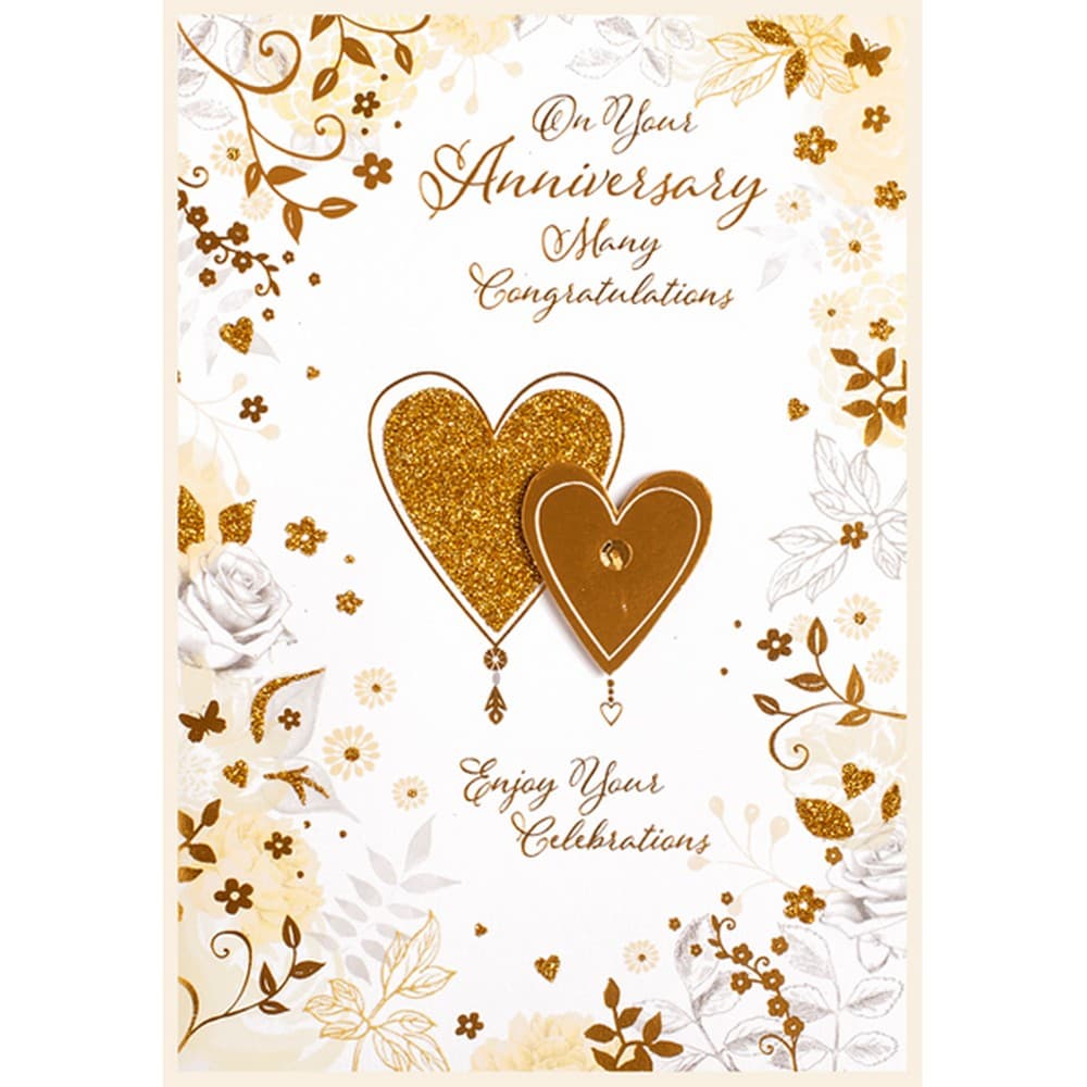 Isabel`s Garden Wedding Anniversary Cards (Pack Of 6)