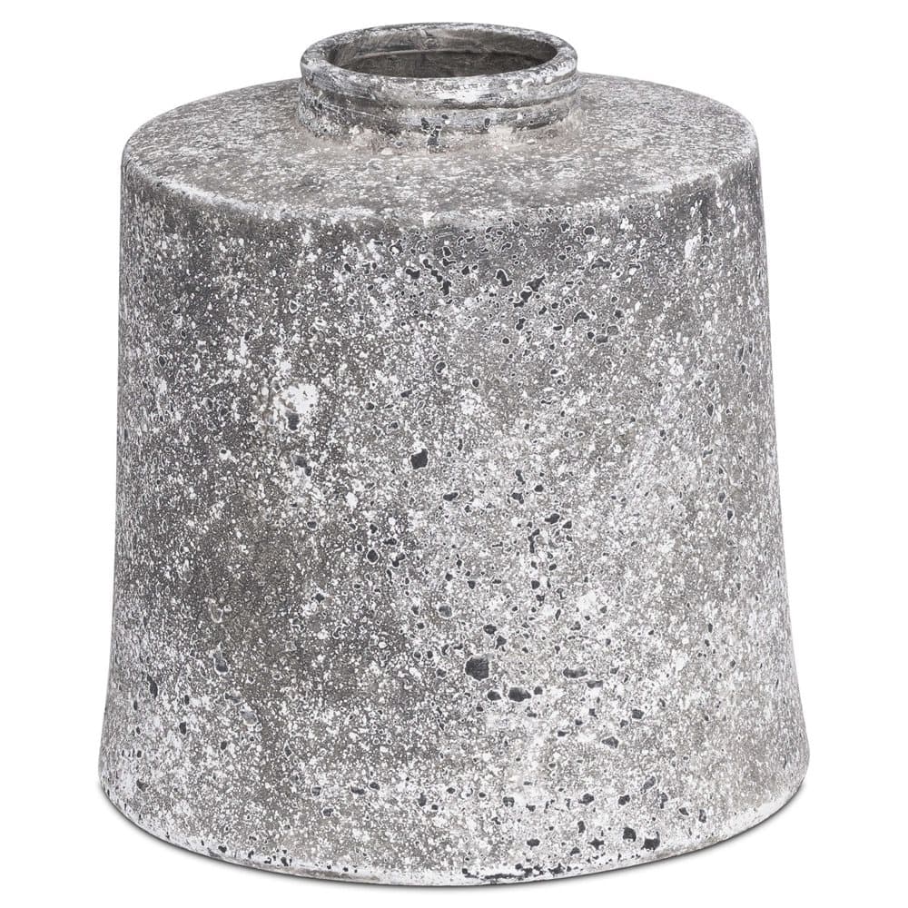 Hill Interiors Aged Stone Cylindrical Ceramic Vase