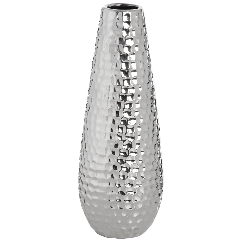 Hill Interiors Dimple Effect Small Silver Bulb Vase