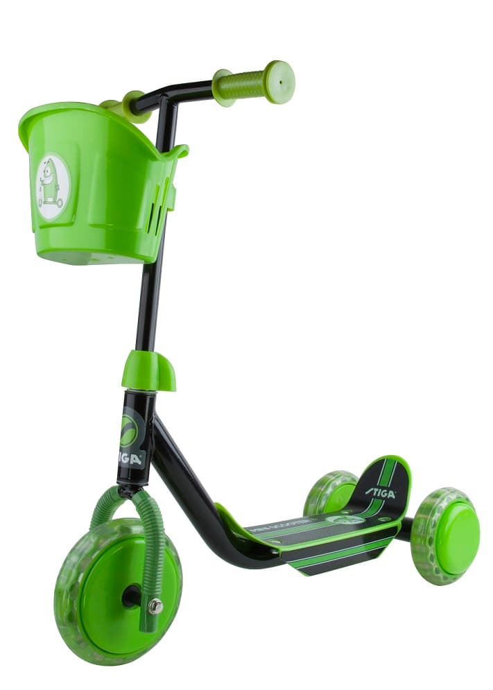 Sparkcykel, Scooter Mini Kid 3W, Black/Green, Stiga