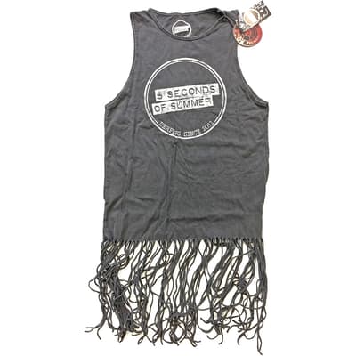 5 Seconds of Summer Ladies Tassel Dress: Derping Stamp Vintage (Small)