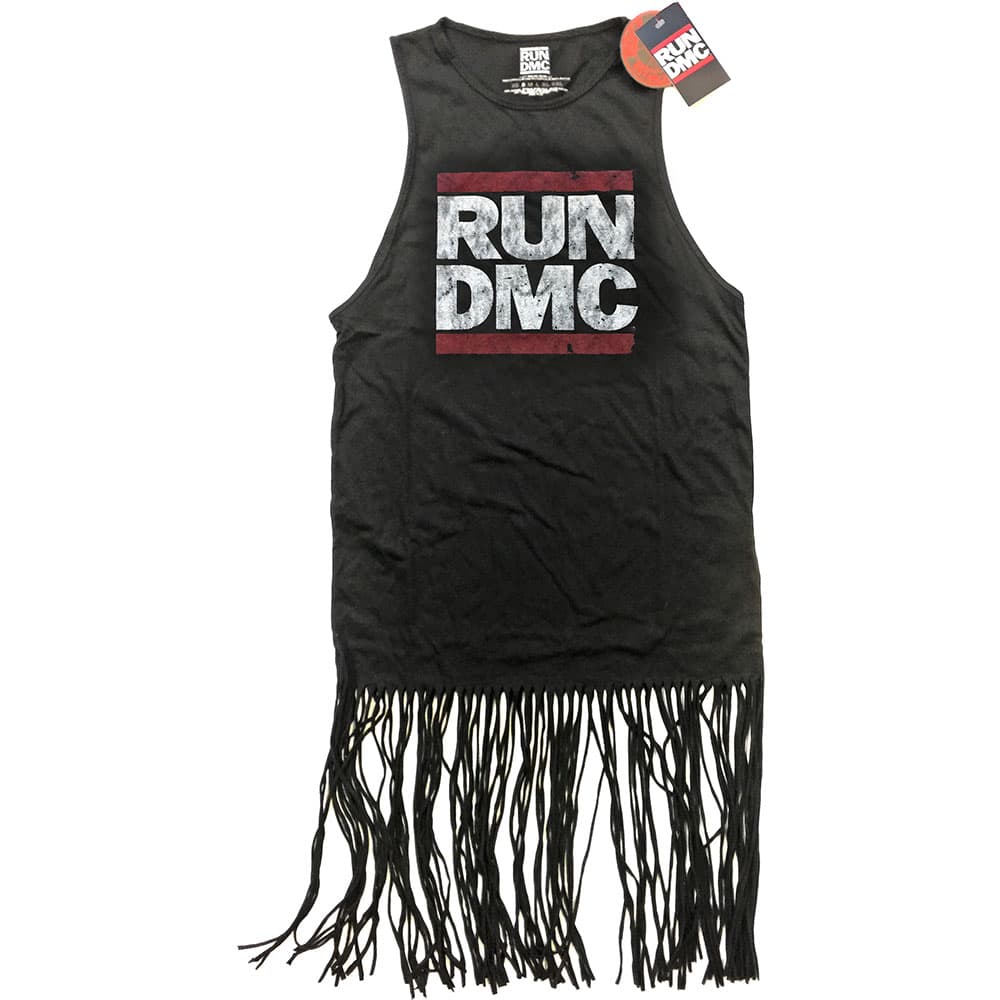 Run DMC Ladies Tee Dress: Logo Vintage (Tassels) (Small)