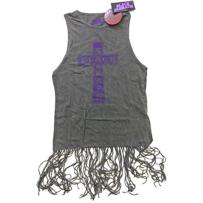 Black Sabbath Ladies Tassel Dress: Vintage Cross (Large)