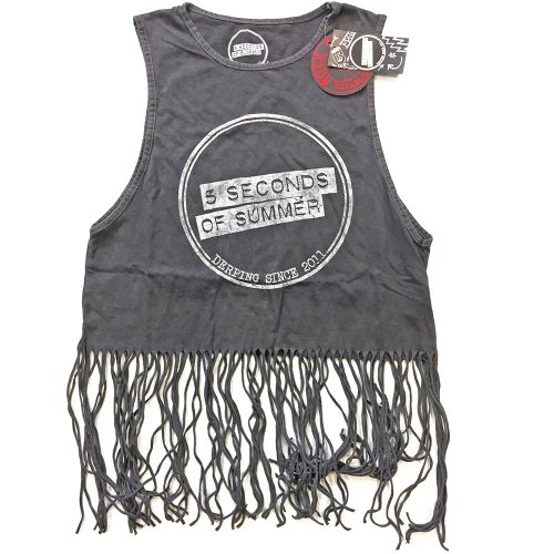 Bild av 5 Seconds of Summer Ladies Tee Vest: Derping Stamp Vintage (Tassels) (Large)