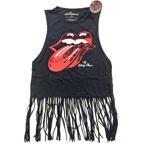 Bild av The Rolling Stones Ladies Tee Vest: Vintage Tongue Logo (Tassels) (X-Large)