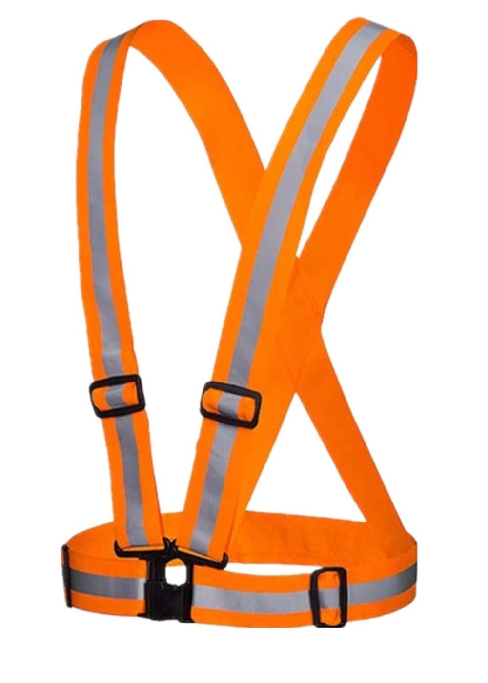 Justerbar säkerhetsväst/reflexsele med hög synlighet - Orange