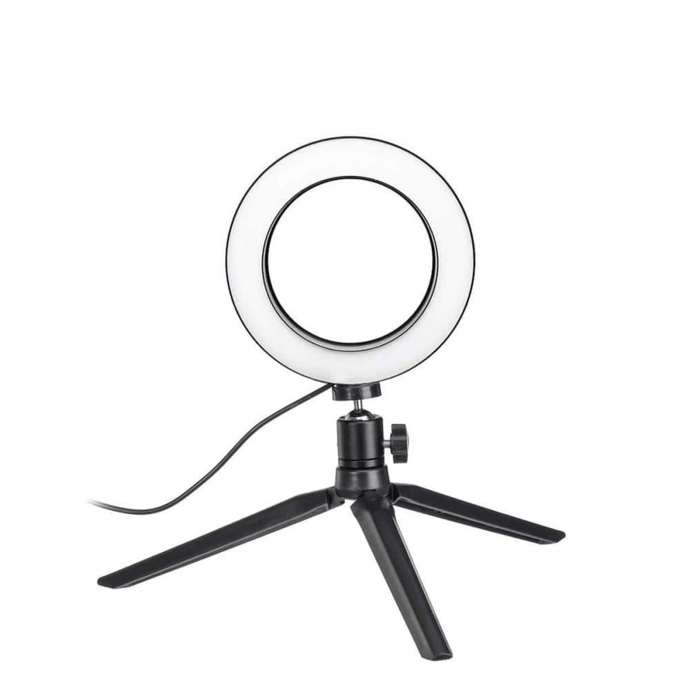 Selfie lampe / Ring light (15 cm) og stativ