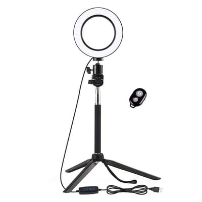 Selfie Lampa / Ring Light (16 cm) och Stativ