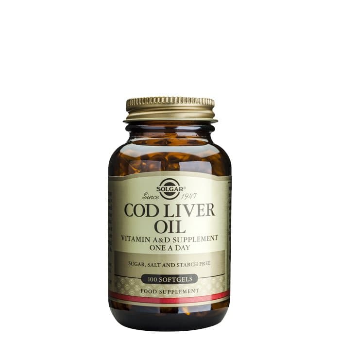Cod Liver Oil (naturlig A- & D-vitamin), 100 softgel