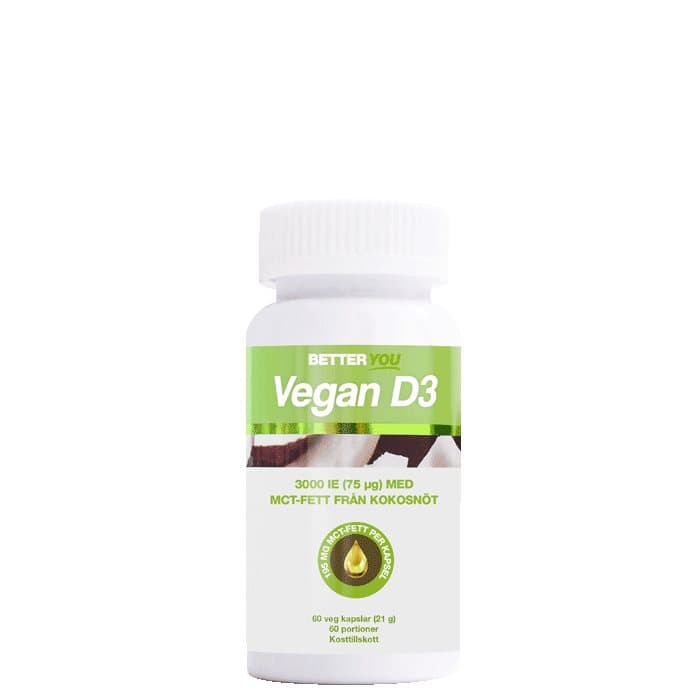 Vegan D3 3000IE + MCT-fett, 60 kapslar