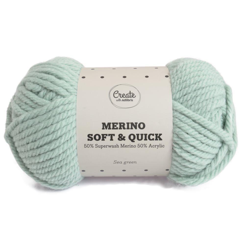 Adlibris Merino Soft & Quick Lanka Villasekoitus 150g Sea Geen A133