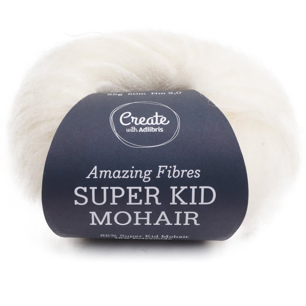 Adlibris, Super Kid Mohair, 25 g, Pearl White A568