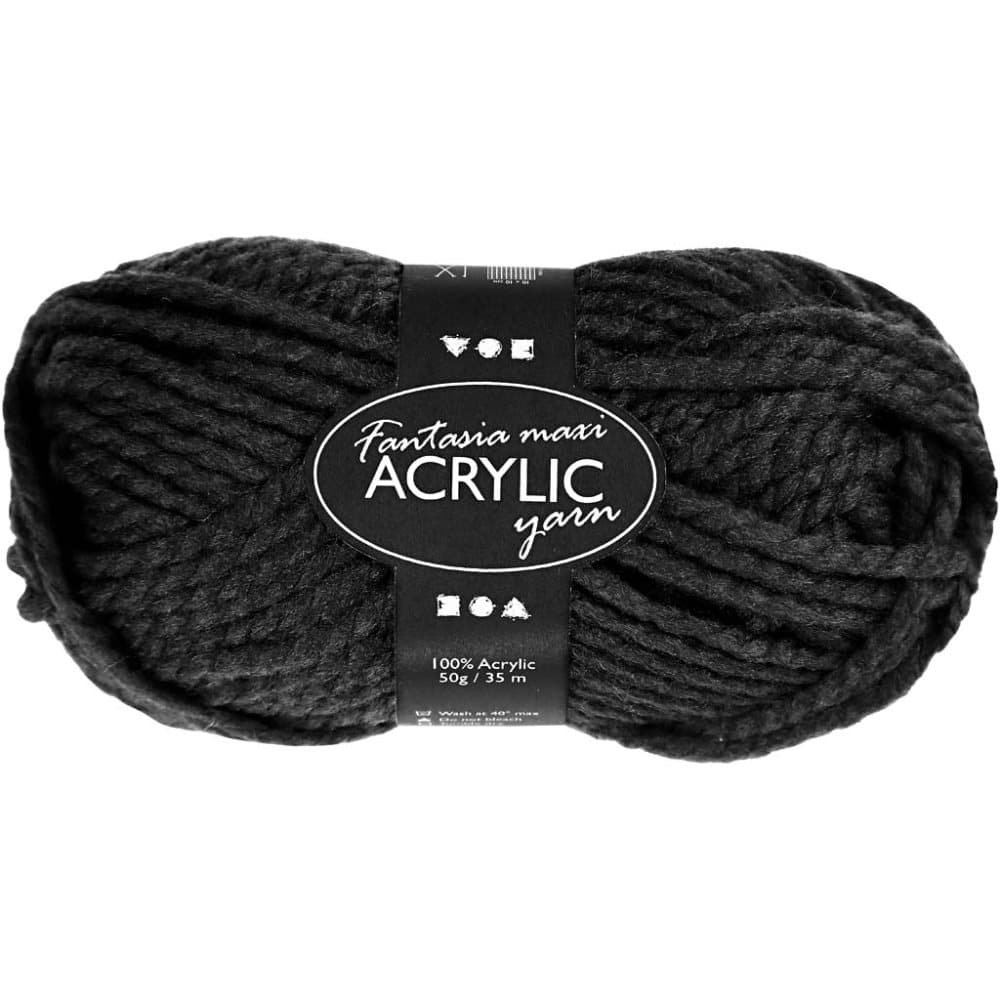 Fantasia Garn Akryl Maxi 50g Svart