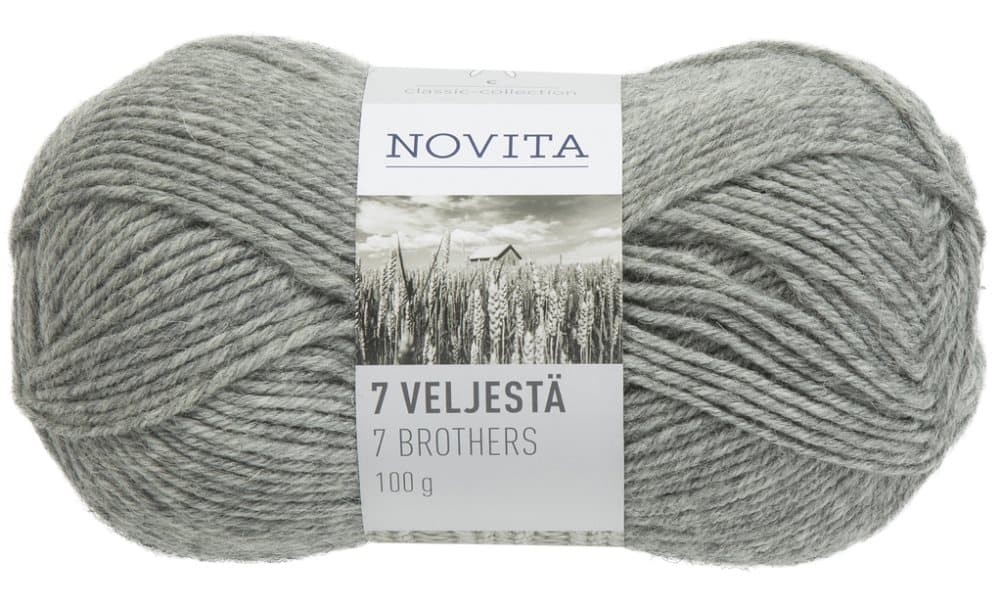 Novita 7 Veljestä Lanka Villasekoite 100 g, kivi 043