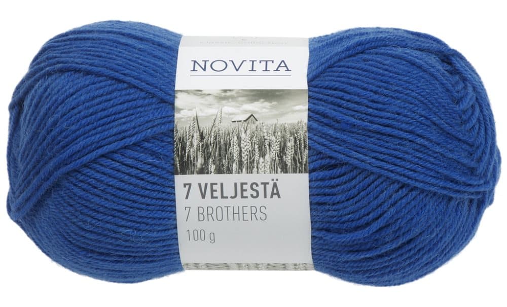 Novita 7 Veljestä Lanka Villasekoite 100 g, taivas 124