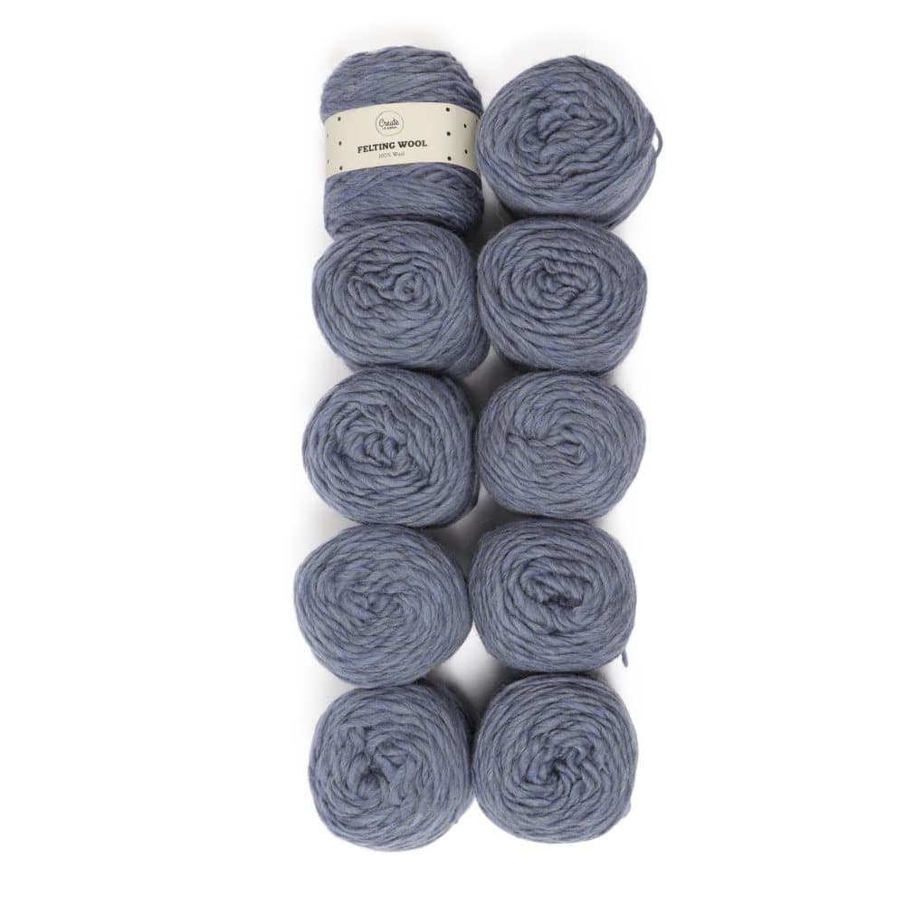 Adlibris Felting Wool 100g Denim Blue A123 10-pakk