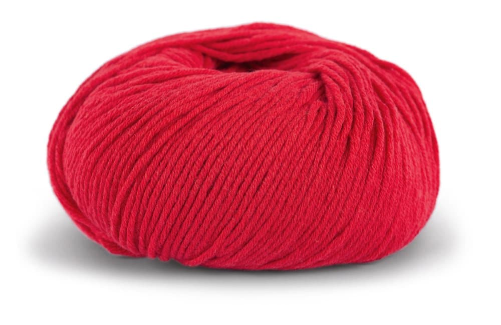Knit At Home Classic Cotton Merino Garn Ullmix 50 g Röd 822
