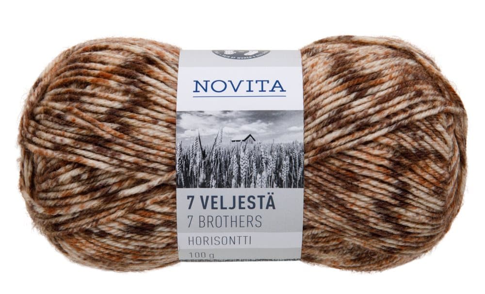 Novita 7 Veljestä Horisontti Lanka Villasekoite 100 g, linnunpesä 841