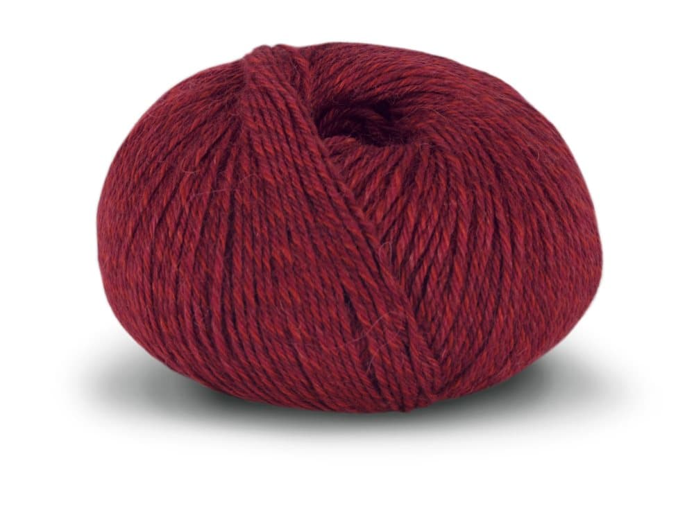 Du Store Alpakka Garn Mini Sterk, Dyp rød mouline, 50g