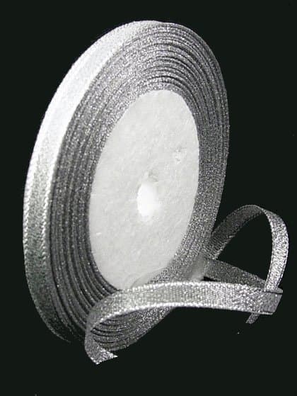 1 rulle 15 m glitterband silver 6 mm