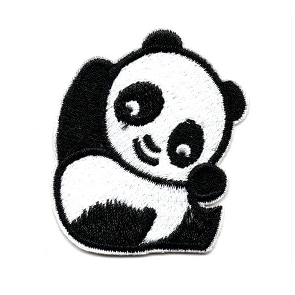 broderad tygmärken panda stryka på 2 st lika