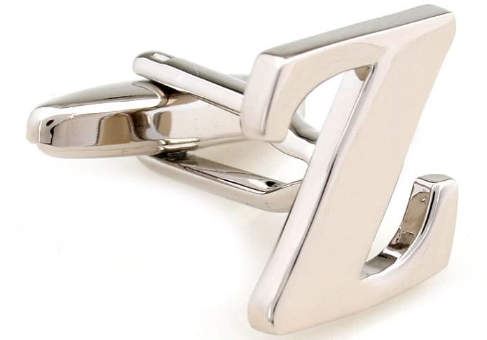Cufflinks letter Z in silver colored metal