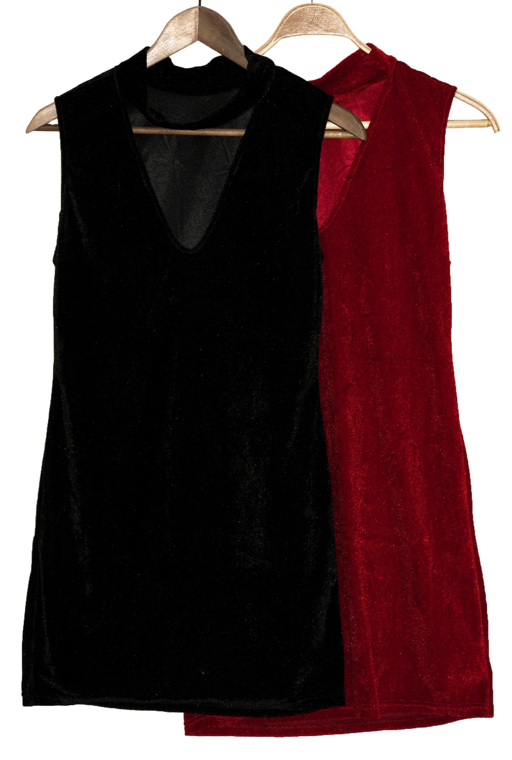 Choker v-ringad sammetsklänning velvet dess