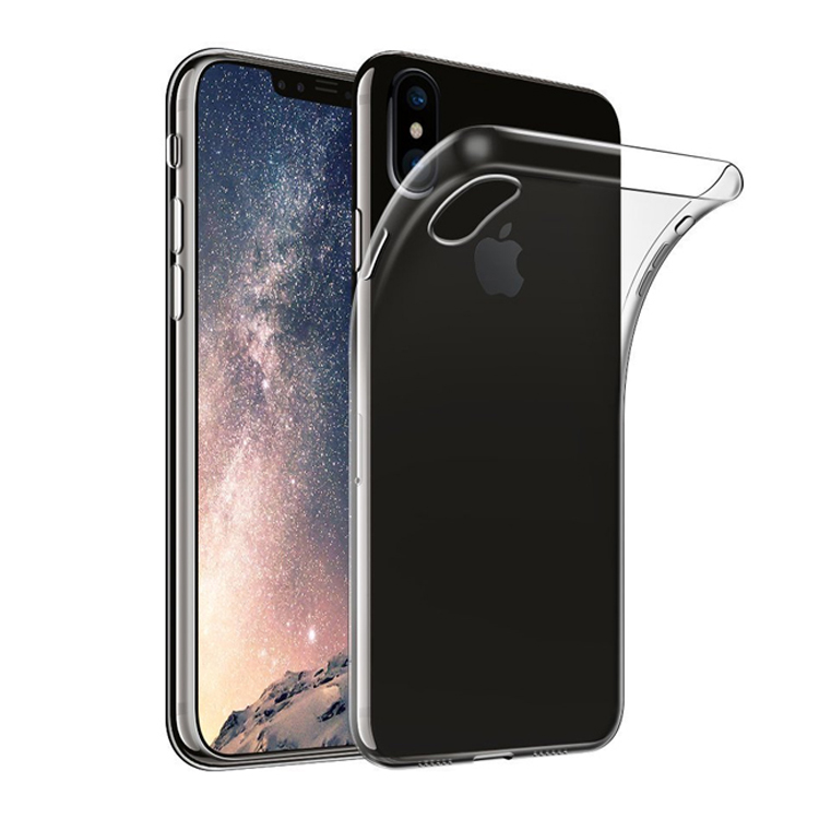 Bild av 2-PACK iPhone XS MAX Silikon skal Transparent clear mobilskal