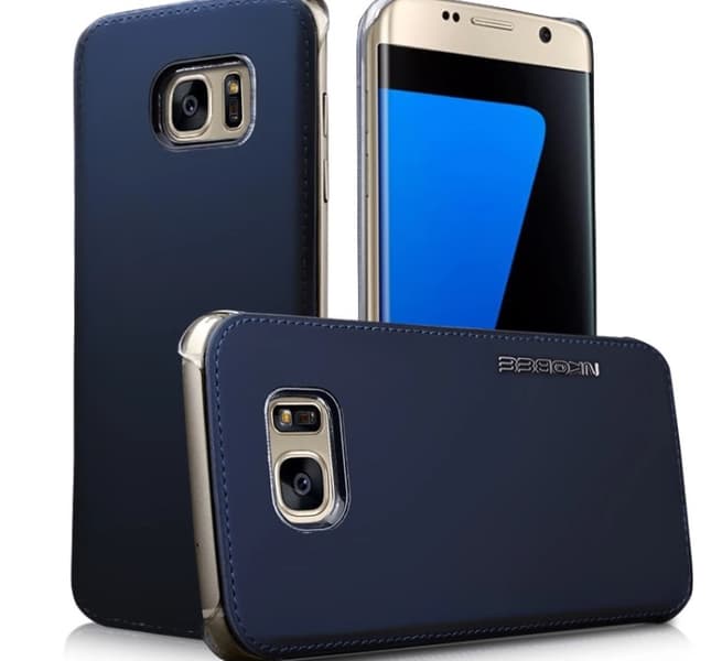 Samsung Galaxy S7 Edge - NKOBEE Stilrent Läderskal