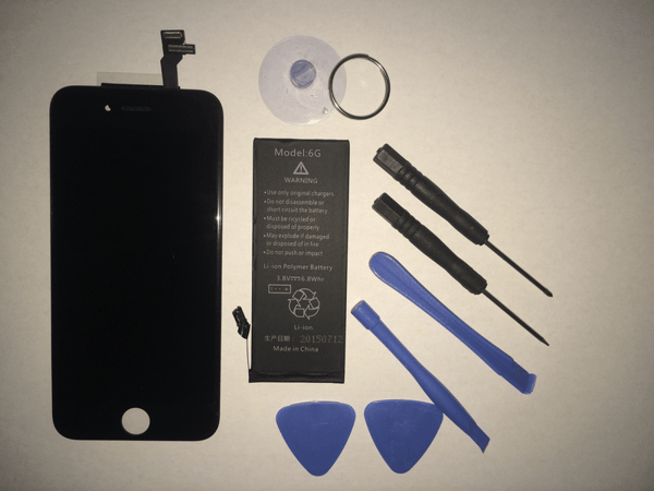 iPhone 6 LCD + Batteri/Verktyg SVART