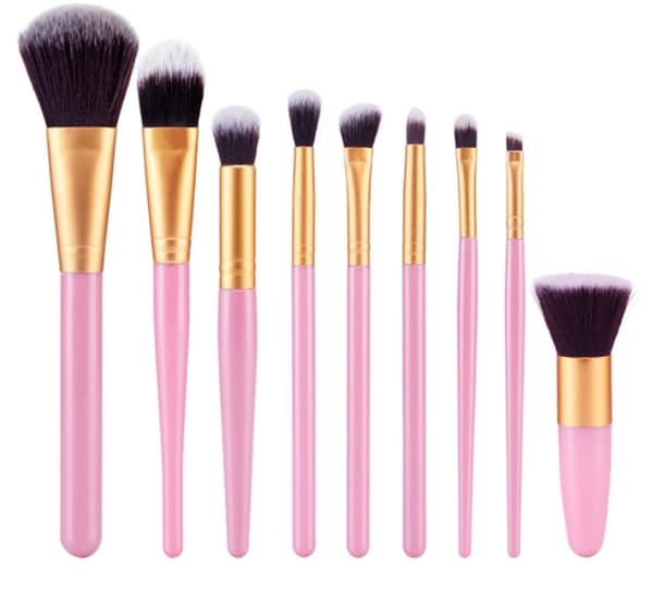 Borstset 9DELAR ROSA/SILVER