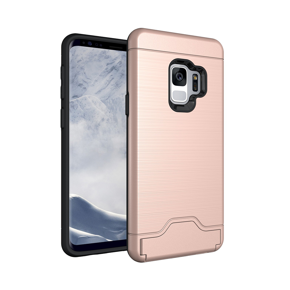 Praktiskt Skal med Kortfack till Samsung Galaxy S9+ Grön