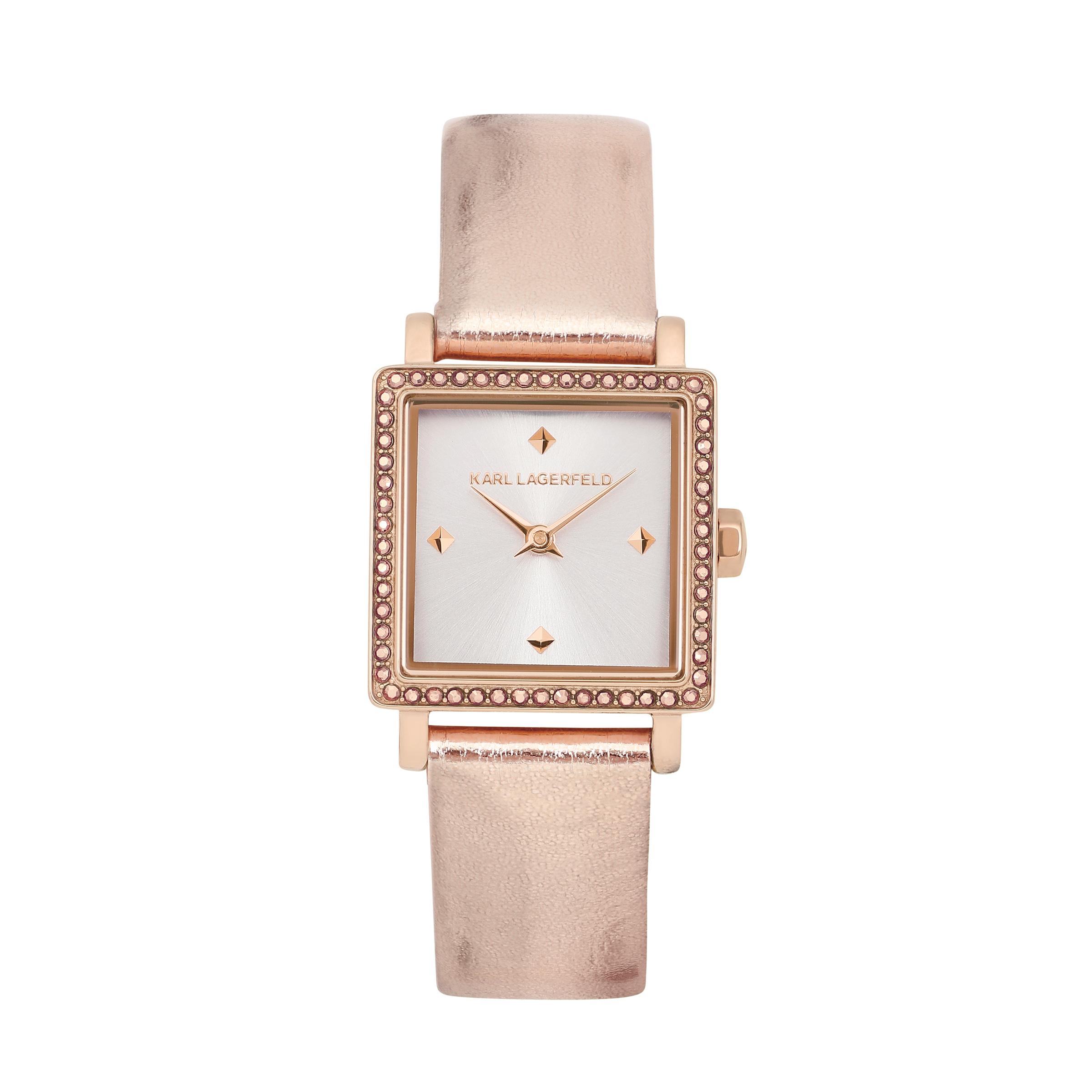 Karl Lagerfeld Pave Square Leather Strap 5513057