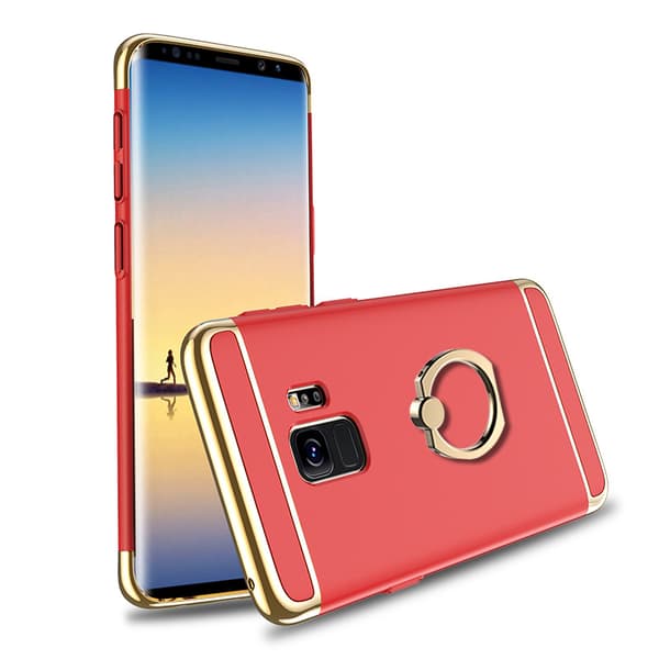 Samsung Galaxy S9 | Svart, Stilrent Skal med Greppring!