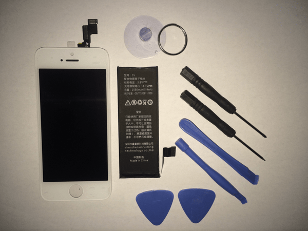 iPhone 5S LCD + Batteri/Verktyg VIT