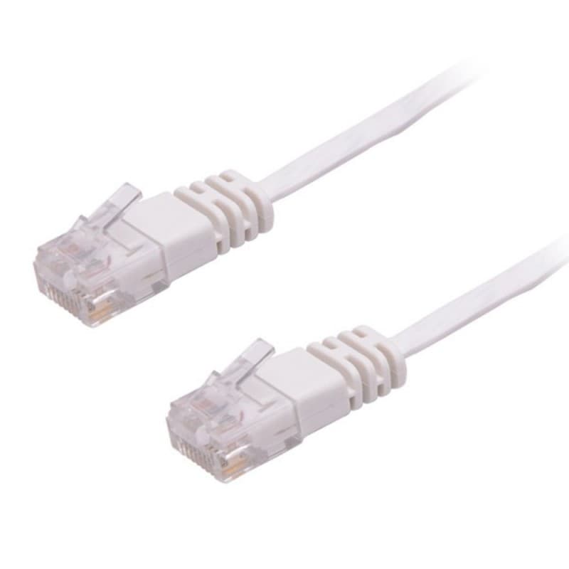 Nätverkskabel FLAT UTP CAT6 10meter - Vit