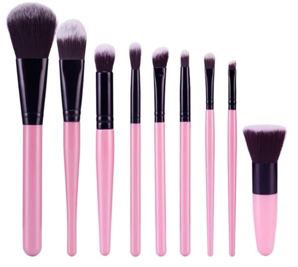 Borstset 9DELAR ROSA/SILVER