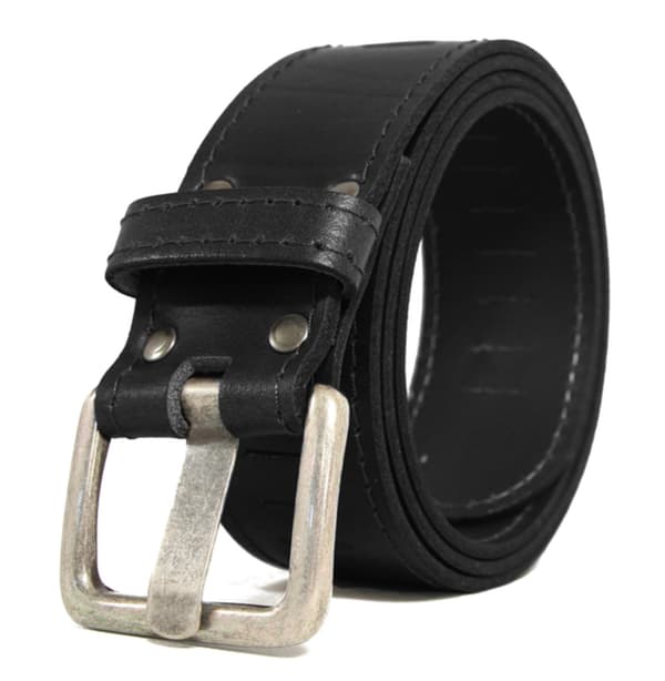 Svart 40mm jeansbälte i kalvskinn