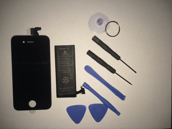iPhone 4 LCD-skärm +  batteri/verktyg SVART